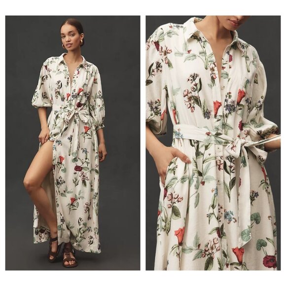 Maeve Dresses & Skirts - Anthropologie The Mona Linen Shirt Dress by Maeve XL